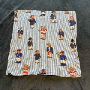 Ralph Lauren Polo Bear handkerchief teddy logo 18x18